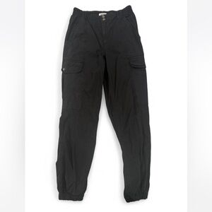 Garage black cargo pants cuffed